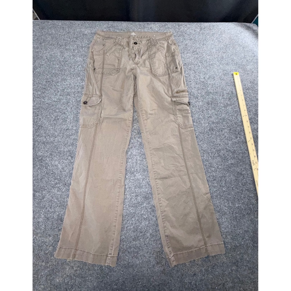 St. Johns Bay Womens Tan Khaki Cargo Pants Straight Leg Size 4 Utility Casual